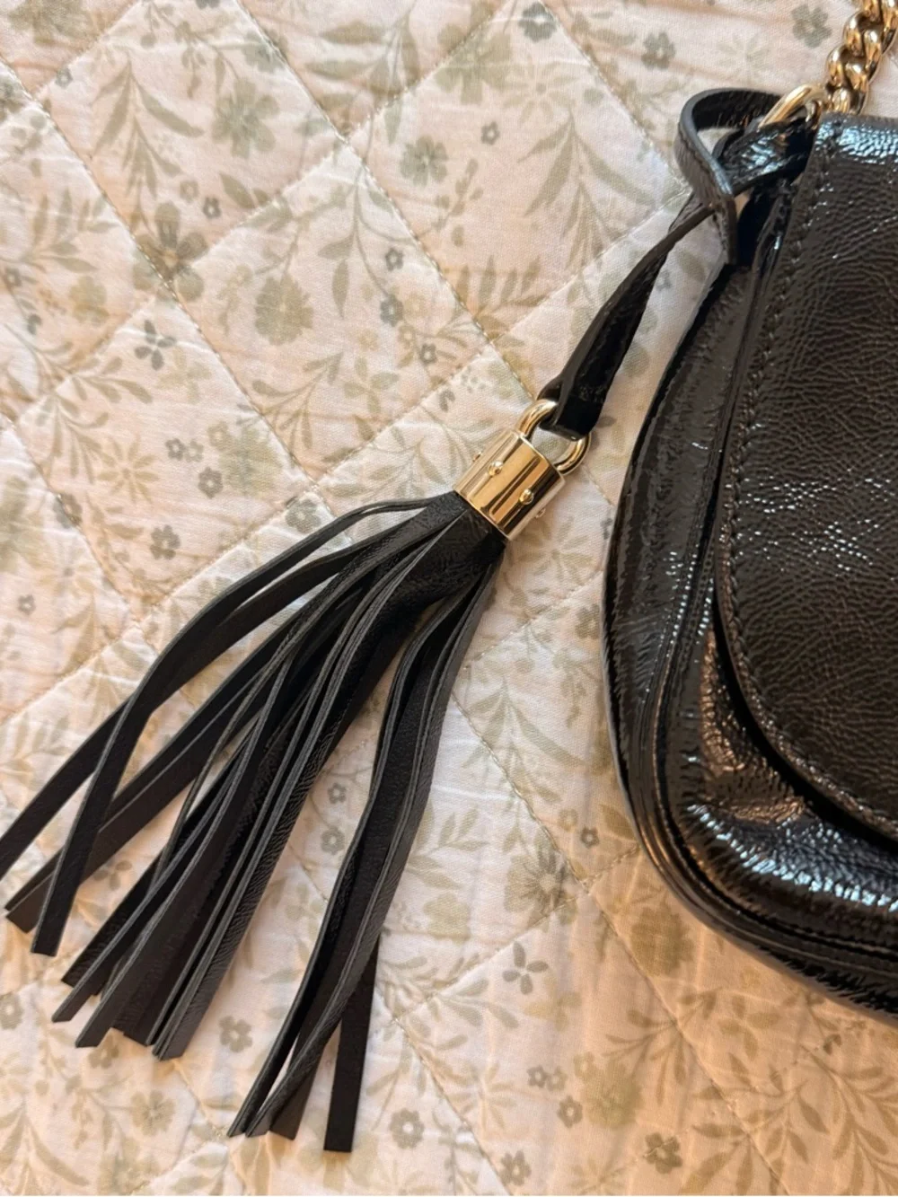 Vintage Gucci Black Patent Leather Soho Bag - Picture 4 of 9